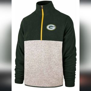 🎉Green Bay Packers '47 Kodiak Quarter-Zip Jacket - Gray/Green